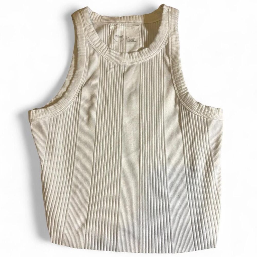 Aerie Women's Cream Ribbed Tank Top